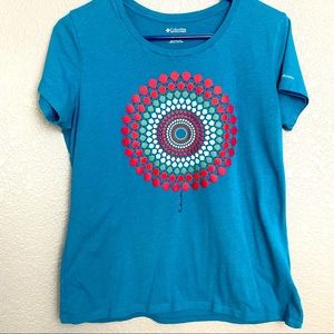 Columbia Blue Mandala Short Sleeve Tee Large